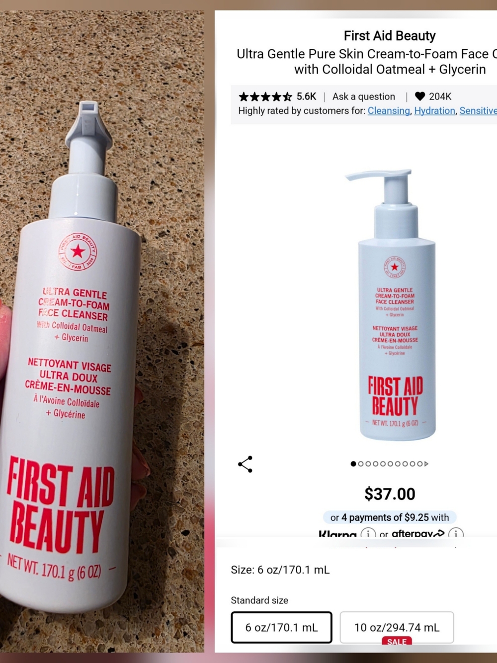 First Aid Beauty cleanser